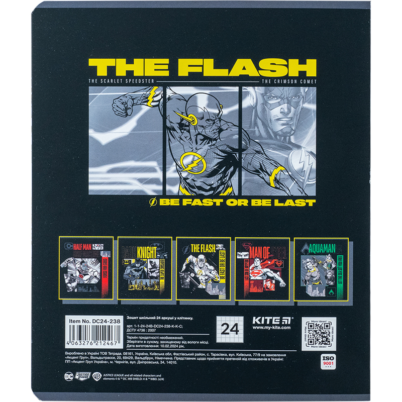 Зошит 24 арк., кл., софт тач + УФ лак, DC Comics (DC24-238) Kite — фото 14