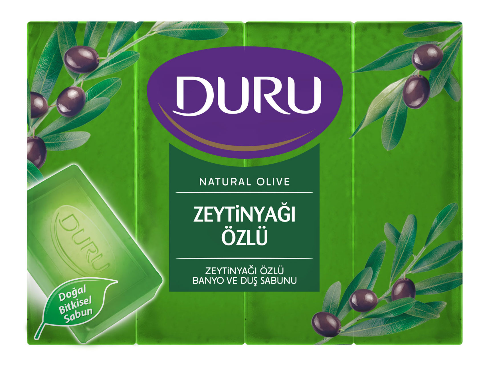 Мыло глицериновое Fresh Sensations с экстрактом оливкового масла 150г.*4шт. Экопак (8690506494575) DURU - фото 1