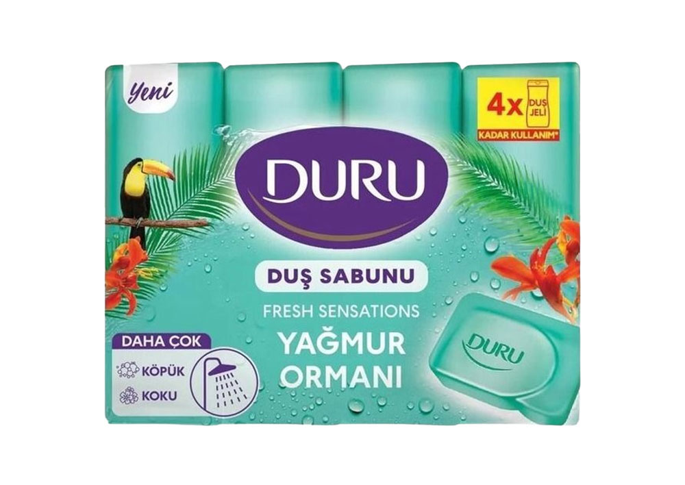 Мыло глицериновое Fresh Sensations Свежесть джунглей 150г.*4шт. Экопак (8690506536442) DURU - фото 1