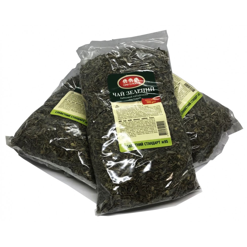 Чай зеленый крупнолистовой №103, 500г. в пакете Три слона - фото 2