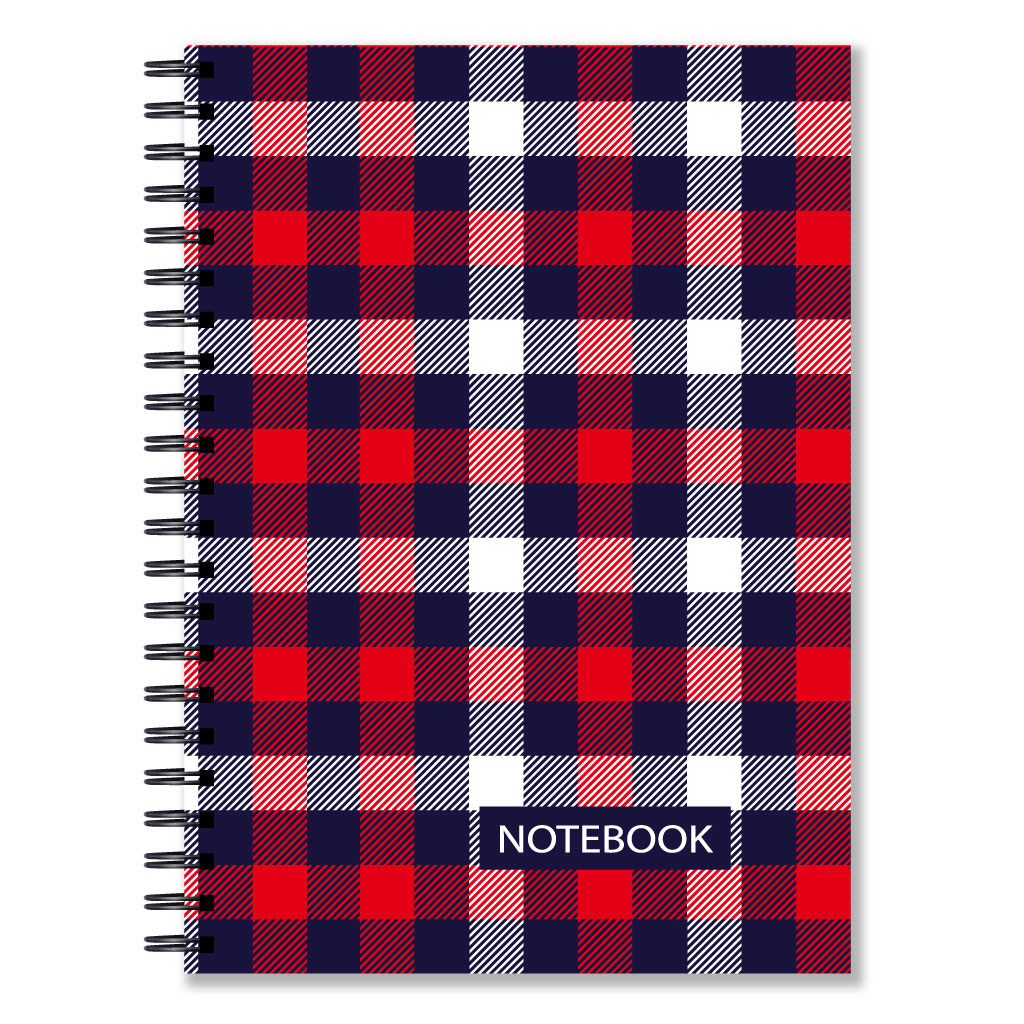 Тетрадь на спирали А5, 100л., клетка, твердая обложка 