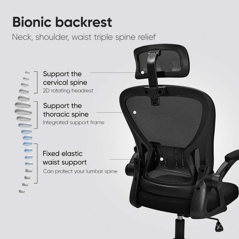 Кресло офисное эргономичное DELI EXECUTIVE CHAIR с 2D подголовником (4505), черн. DELI - фото 1