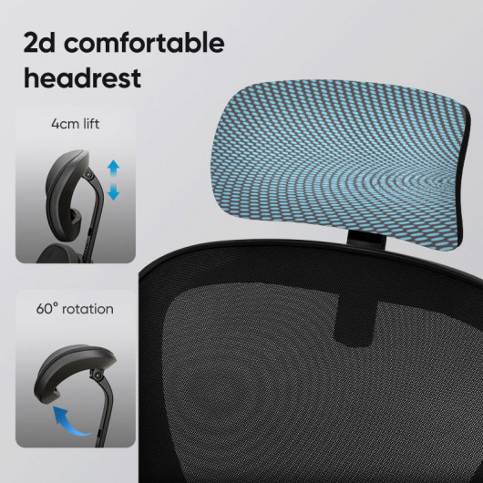 Кресло офисное эргономичное DELI EXECUTIVE CHAIR с 2D подголовником (4505), черн. DELI - фото 4