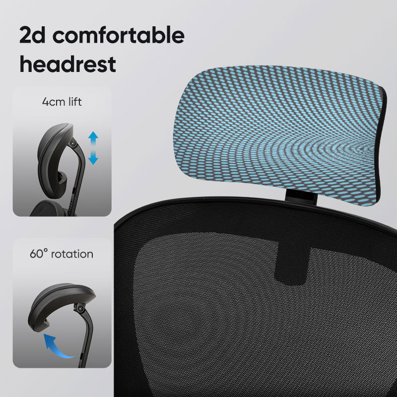 Кресло офисное эргономичное DELI EXECUTIVE CHAIR с 2D подголовником (4505), черн. DELI - фото 4