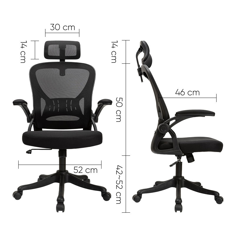 Кресло офисное эргономичное DELI EXECUTIVE CHAIR с 2D подголовником (4505), черн. DELI - фото 7
