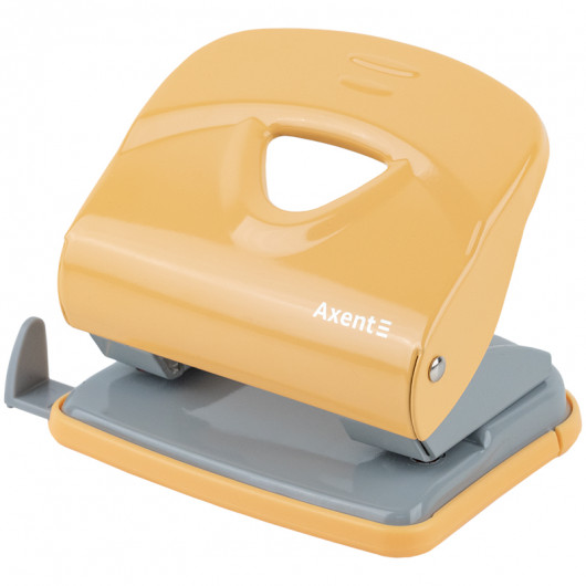 Дырокол на 2 отверстия, до 30 листов Exakt-2 Earth colors, металлический, желтый Axent - фото 6