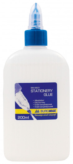 Клей силікатний з ковпачком-дозатором 200мл. BuroMax — фото 2