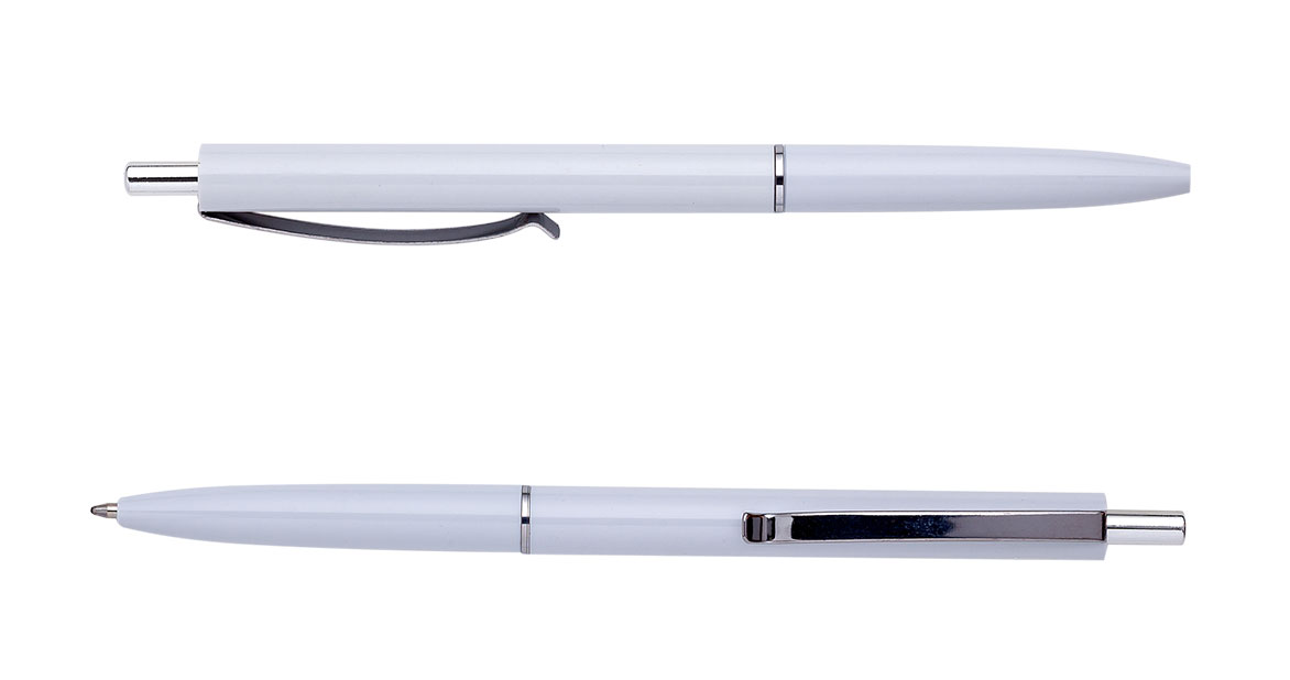 Ручка шариковая автоматическая COLOR, L2U, стержень син., корпус бел. BuroMax - фото 1