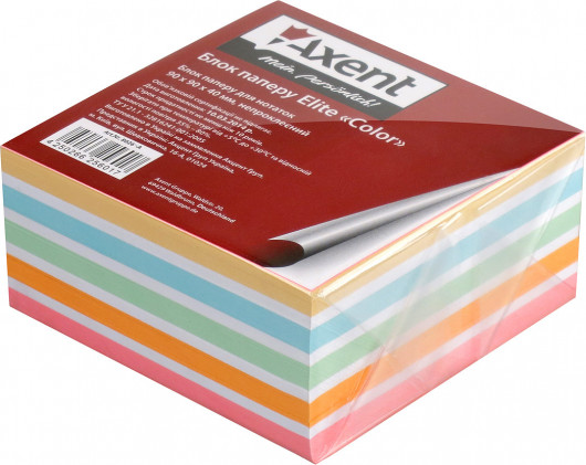 Блок для запису неклеєний 9*9*40мм., Elite Color Axent — фото 4