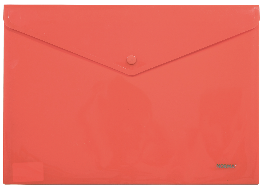 Папка-конверт на кнопке А4, непрозр., красн. NORMA - фото 4