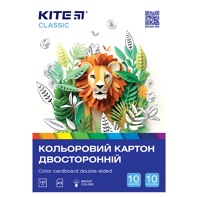 Картон цветной двустор. (10 лист/10 цвет.), А5 Kite Classic Kite - фото 2