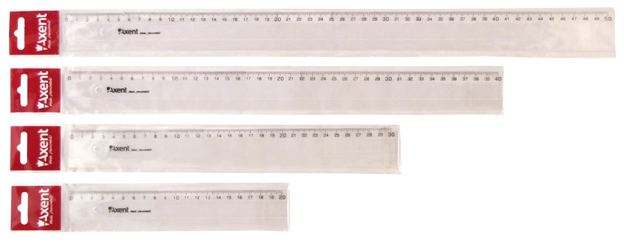 Лінійка пластикова 30см., прозор. Axent — фото 3
