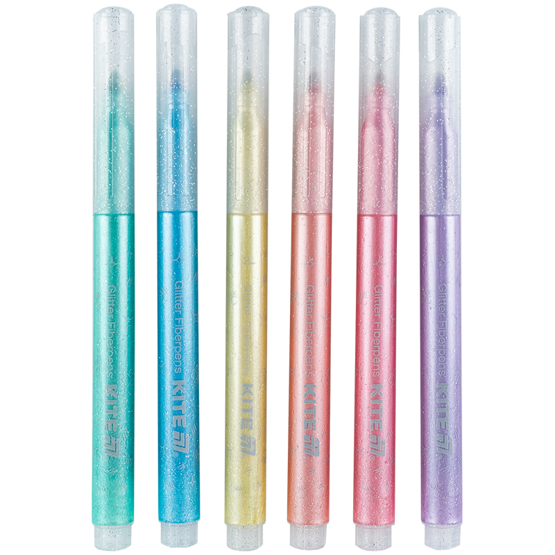 Фломастери з блискітками, набір 6шт, Kite Creative пастель Kite — фото 4