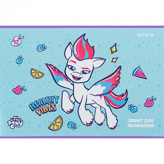 Зошит для малювання, 12 арк., скоба, УФ лак + глітер, «My Little Pony» Kite — фото 11