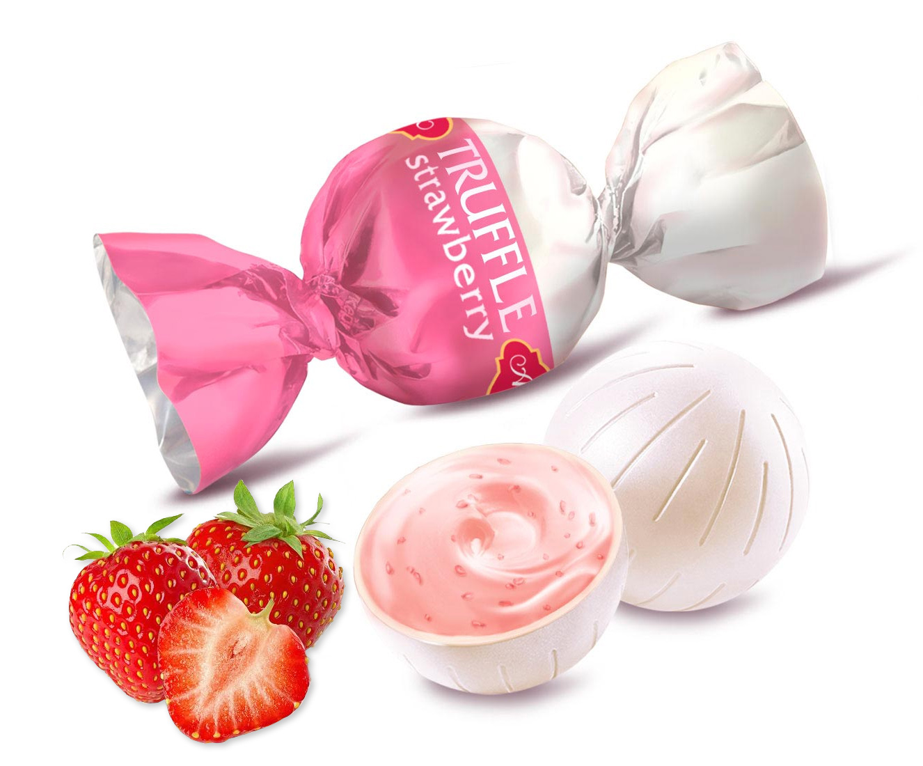 Цукерки Трюфель Клубника 200г. АВК - фото 1