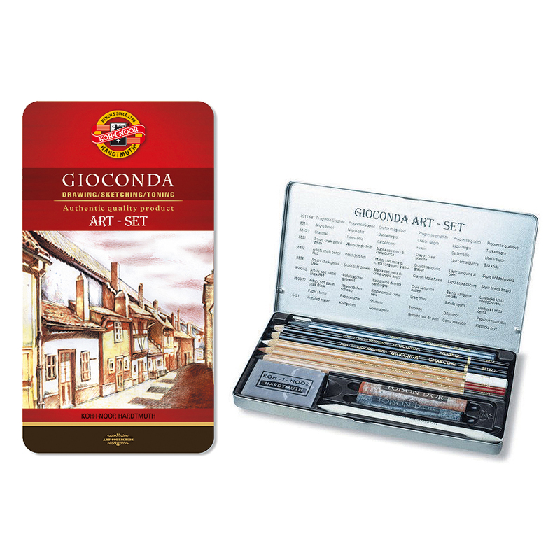 Набір художній Gioconda 8890, 10 предметів в металевому пеналі Koh-i-noor — фото 3