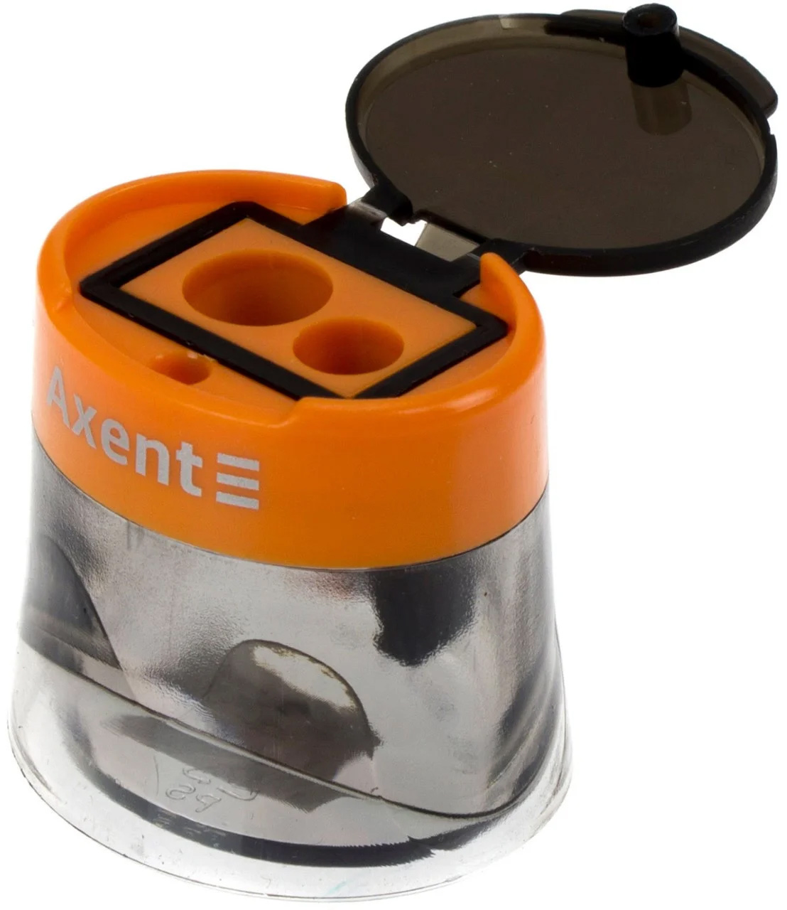 Точилка з контейнером, пластикова, 2 отвори, з кришкою, асорті Axent — фото 6