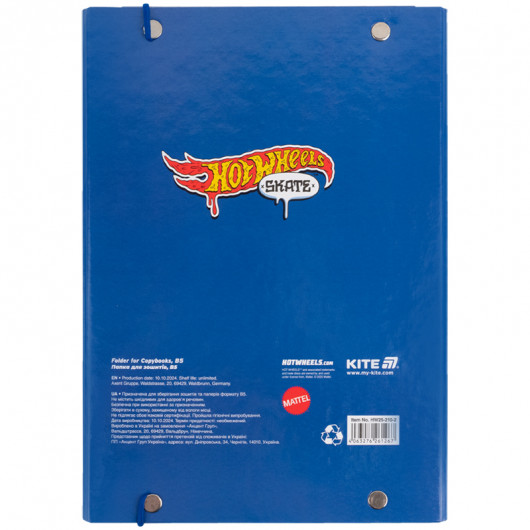 Папка для тетрадей B5, на резинках, картон, Hot Wheels-2 (HW25-210-2) Kite - фото 5