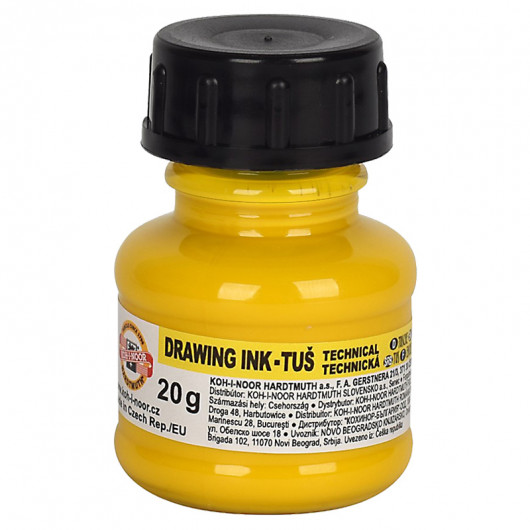 Туш для креслення, 20г.,, жовт. Koh-i-noor — фото 2