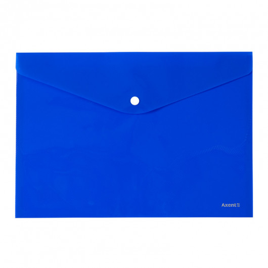 Папка-конверт на кнопці, А4, непрозора, поліпропілен 180мкм., син. Axent — фото 2