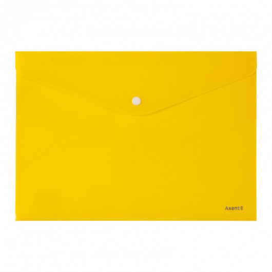 Папка-конверт на кнопке А4, непрозрачная, полипропилен 180мкм., желтый Axent - фото 2