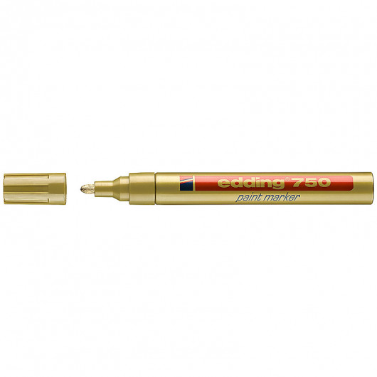 Маркер термостійкий лаковий для будь яких поверхонь Paint e-750 2-4 мм круглий, золот. Edding — фото 5