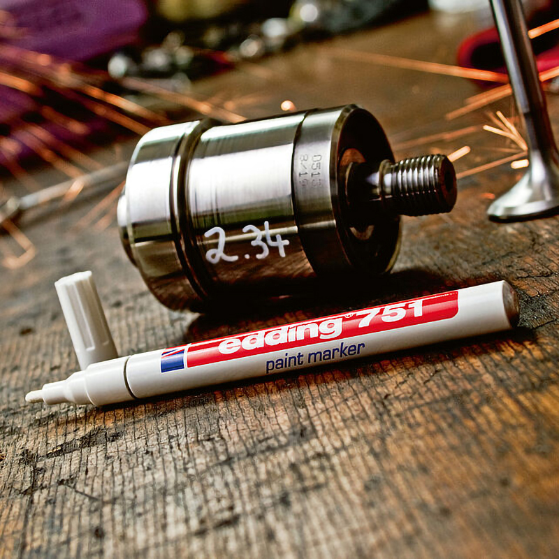 Маркер термостійкий лаковий для будь яких поверхонь Paint e-751 1-2 мм круглий, біл. Edding — фото 5