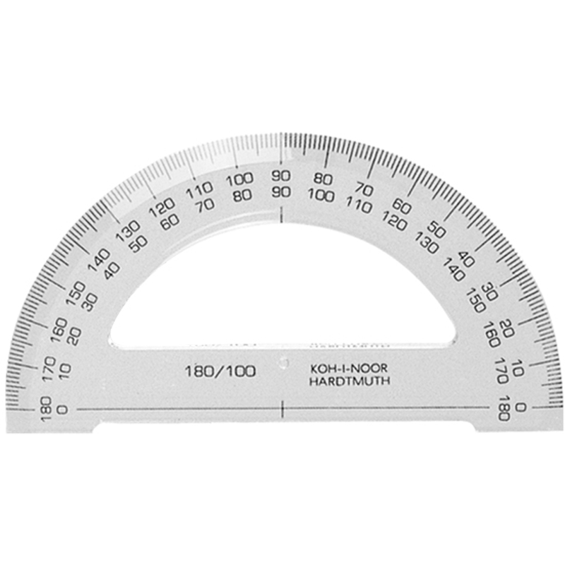 Транспортир 180/100, бесцветный Koh-i-noor - фото 3