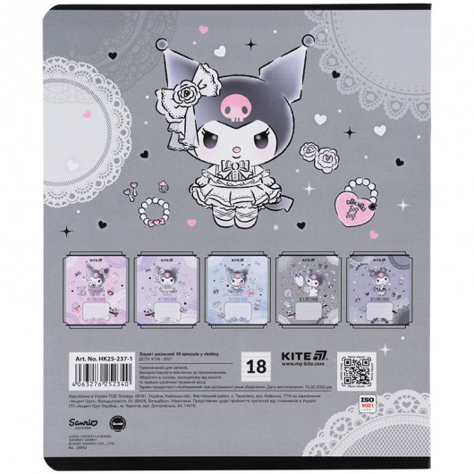 Зошит 18 арк., лін., фольга + УФ лак, Hello Kitty-1 (HK25-237-1) Kite — фото 11