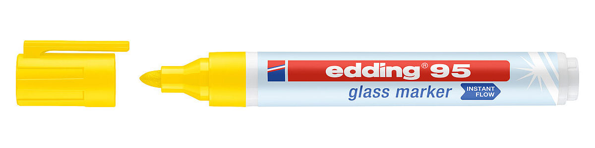 Маркер для стеклянных досок Glass e-95, круглое острие 2-3мм., желт. Edding - фото 6