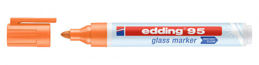 Маркер для стеклянных досок Glass e-95, круглое острие 2-3мм., оранж. Edding - фото 6