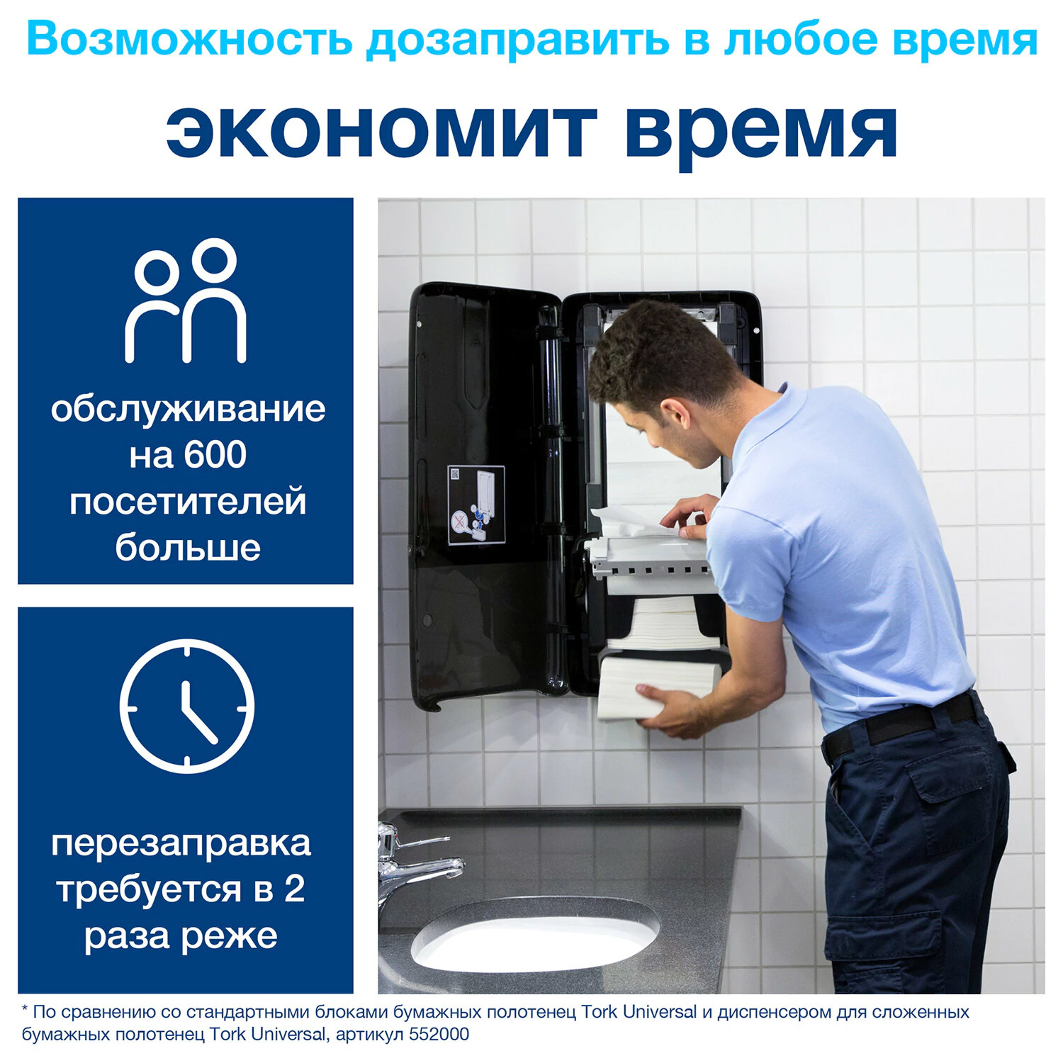 Диспенсер для полотенец, с непрерывной подачей PeakServe, Elevation, (H5), черн. Tork - фото 4