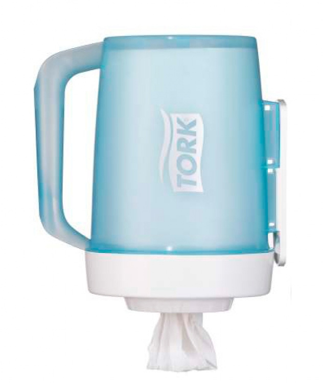 Диспенсер для полотенец в рулонах с центр/вытяжкой, переносной, пластик, Performance, (M1), голуб. Tork - фото 1