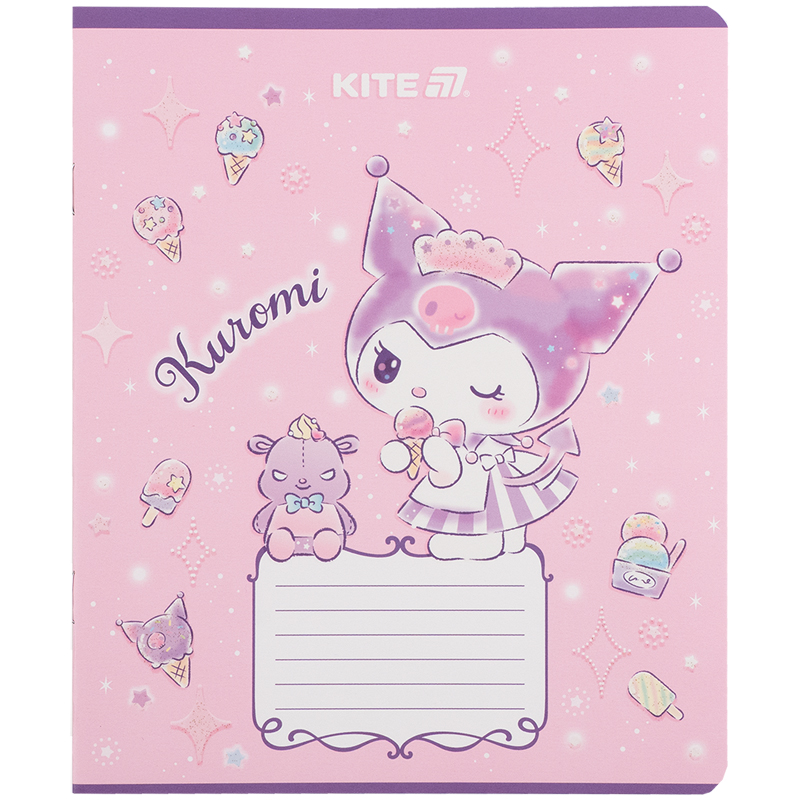 Тетрадь 12 лист., кл., УФ лак + глитер, Hello Kitty-3 (HK25-232-3) Kite - фото 13