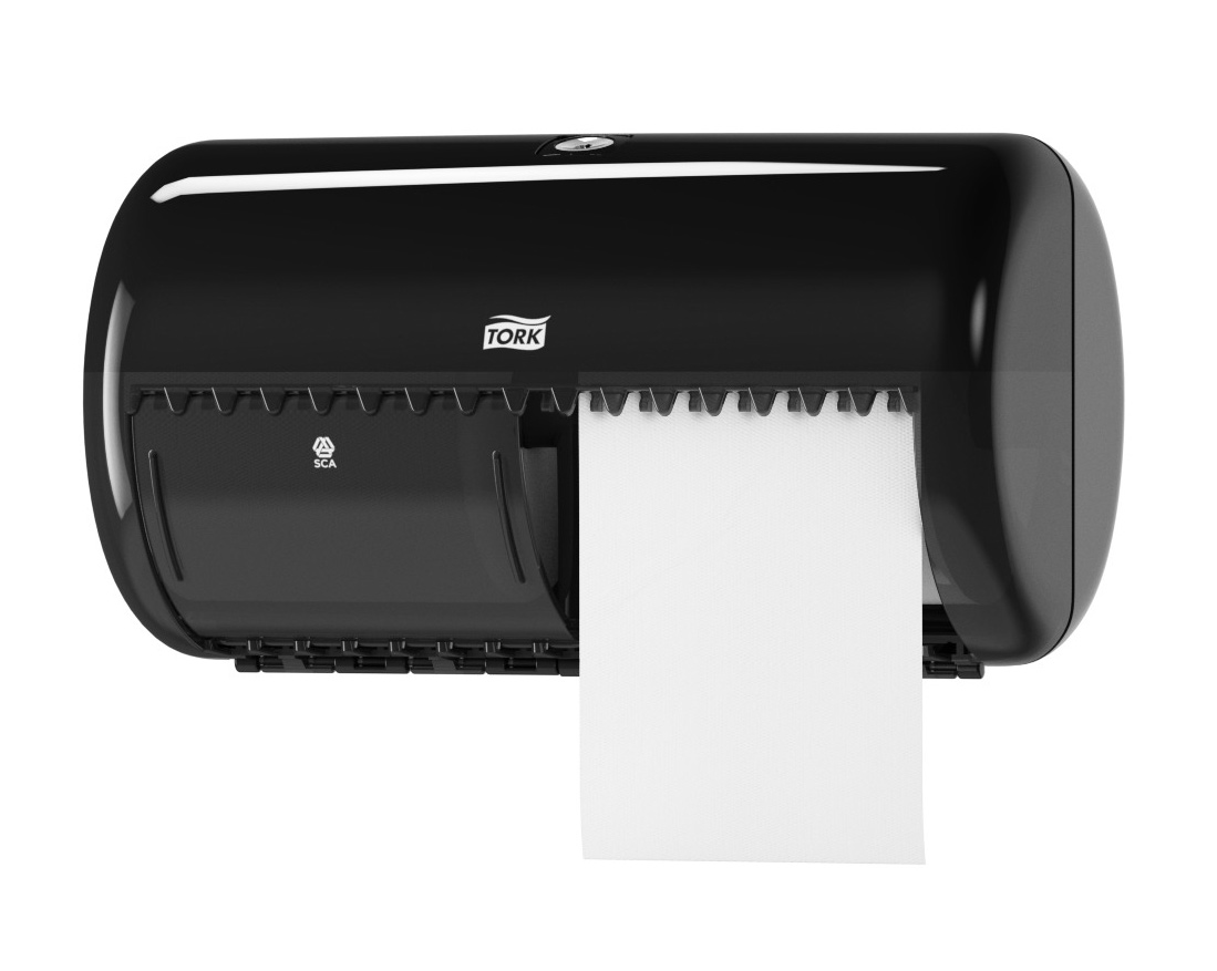 Тримач для туалетного паперу у малих рулонах, Міні (на 2 рулони), Elevation, пластиковий, (T4),чорн. Tork - фото 1
