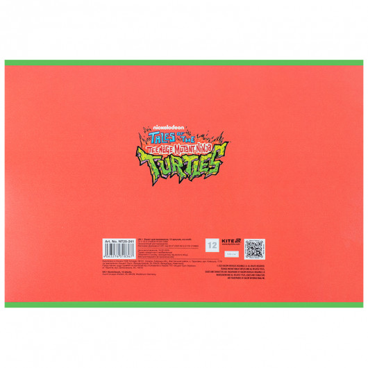 Тетрадь для рисования, 12 лист., скоба, гибр. лак + УФ лак, Ninja Turtles (NT25-241) Kite - фото 10
