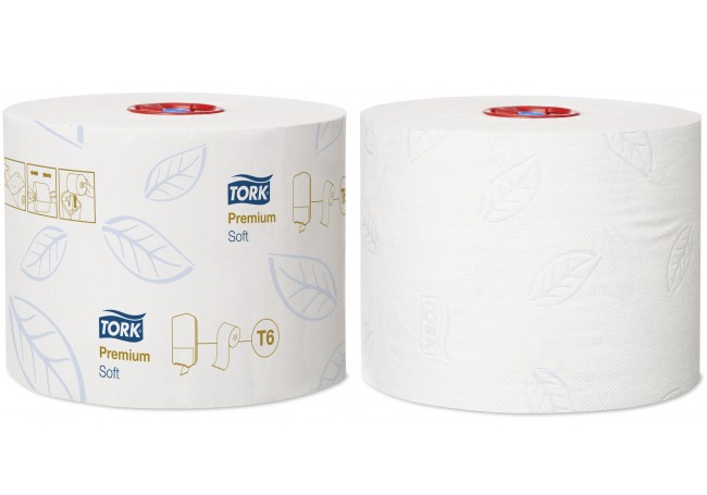 Туалетная бумага в мини-рулонах Premium Soft, 2-х сл., 90м., 27шт./уп., супер мягкая, (T6), бел. Tork - фото 1