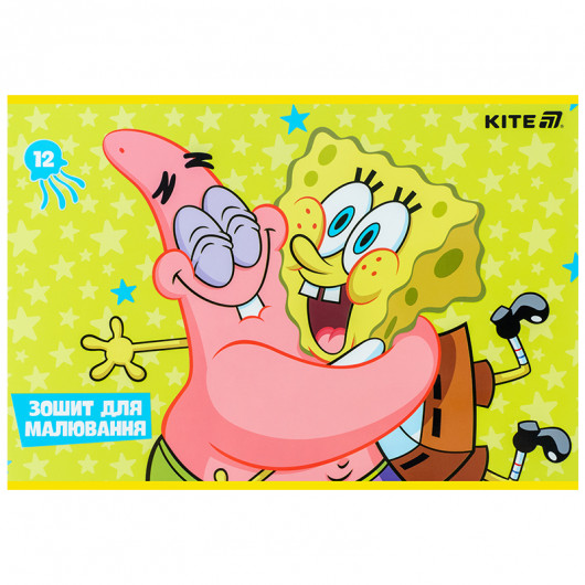 Зошит для малювання, 12 арк., скоба, софт тач + УФ лак, Sponge Bob (SB25-241) Kite — фото 10