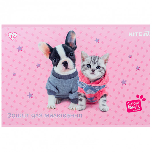 Зошит для малювання, 12 арк., скоба, софт тач + УФ лак, Studio Pets (SP25-241) Kite — фото 10