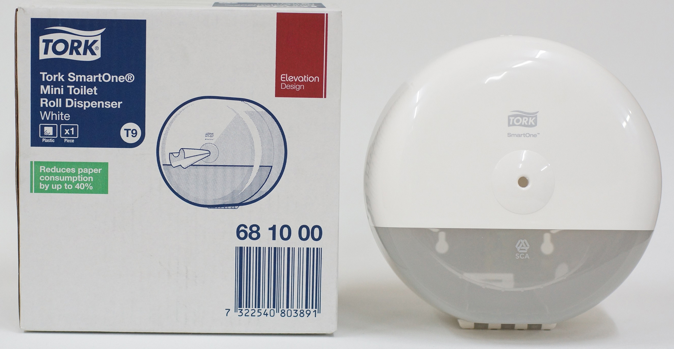 Диспенсер для туалетной бумаги в мини рулонах SmartOne Mini System, пластик, (T9), бел. Tork - фото 3