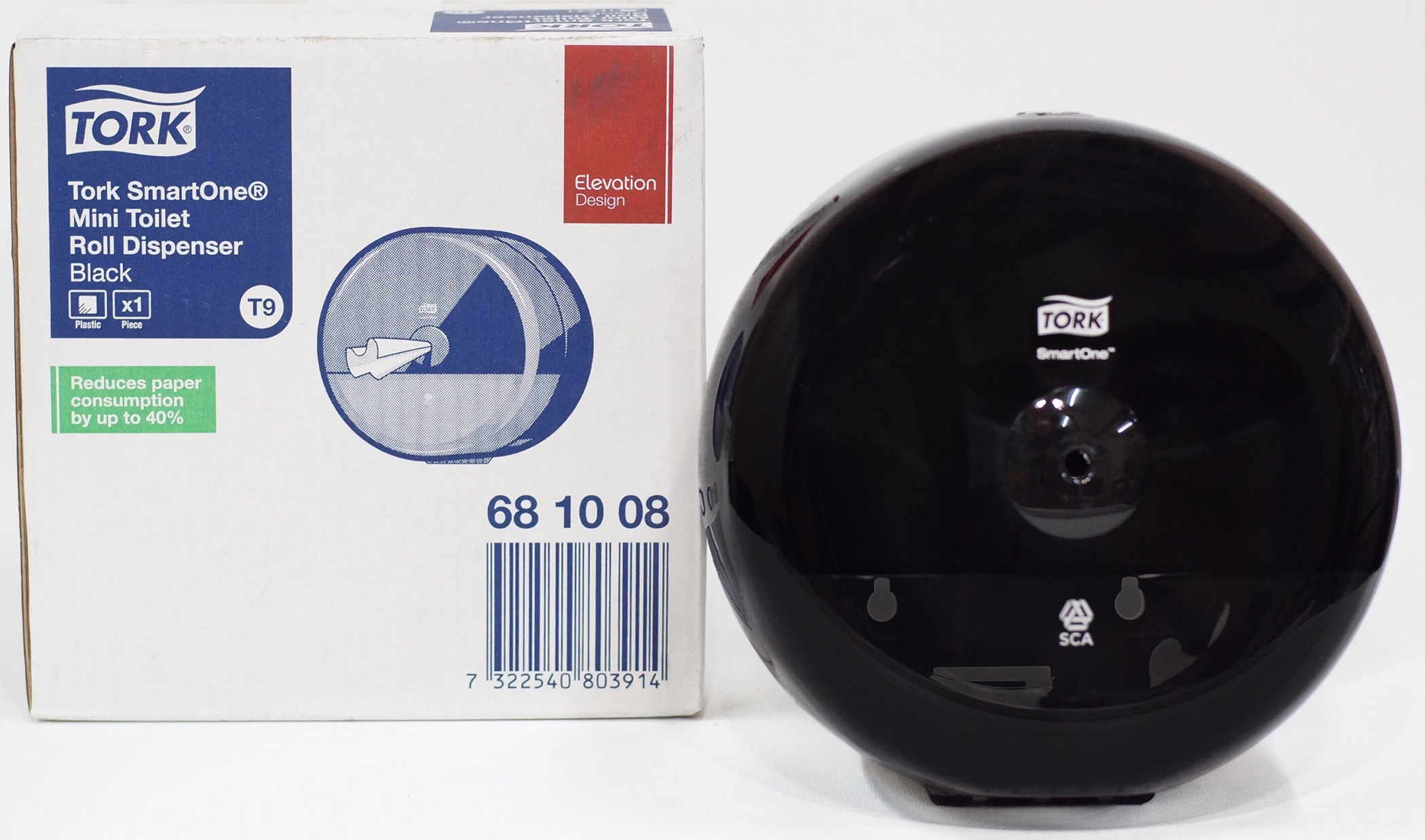 Диспенсер для туалетной бумаги в мини рулонах SmartOne Mini System, пластик, (T9), черн. Tork - фото 3