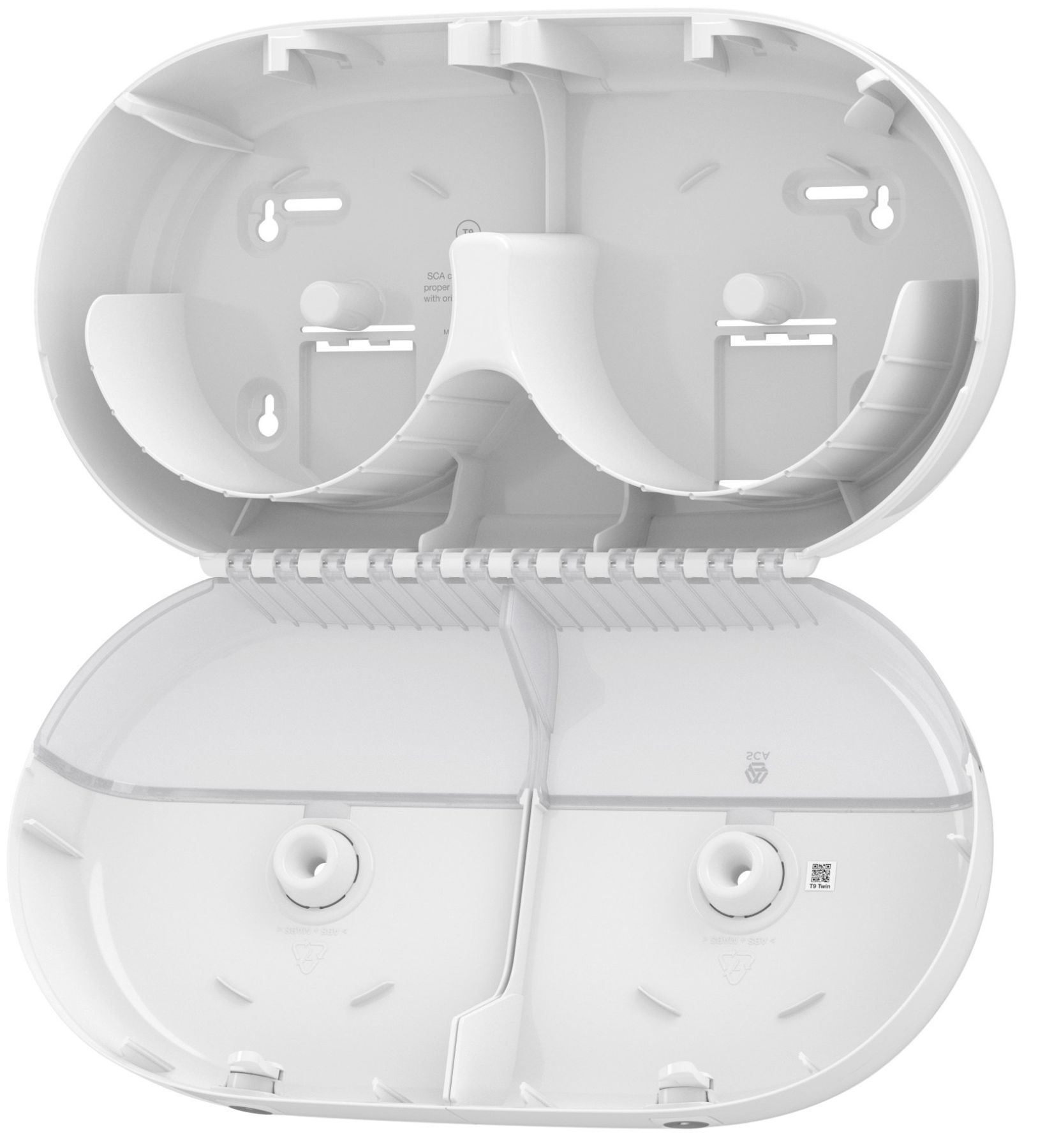 Тримач для туалетного паперу у рулонах міні, на два рулони SmartOne, пластик , (T9), біл. Tork - фото 1