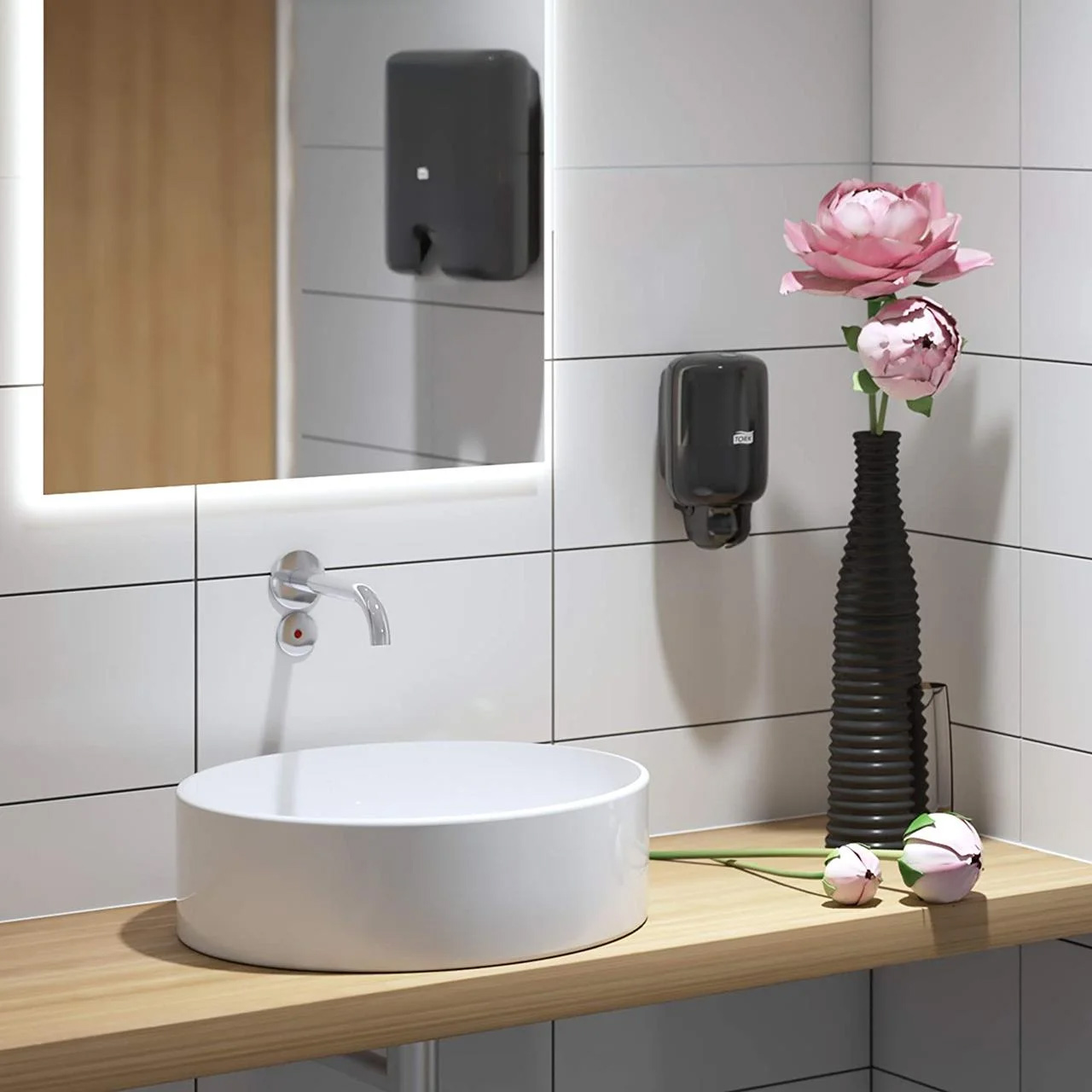 Диспенсер для рідкого мила, Elevation, 0,5л., пластиковий, з замком, (S2), чорн. Tork - фото 2