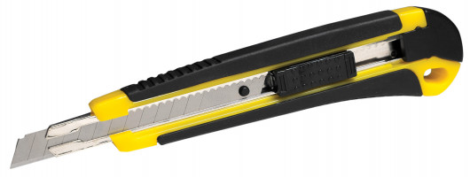 Нож канцелярский малый 9мм., метал. направляющая, прорезиненный корп.+2запасных лезв. Scholz - фото 5