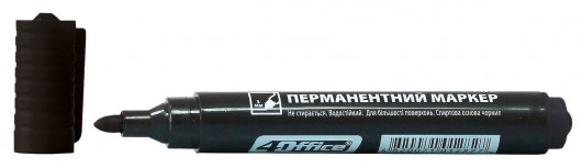 Маркер перманентный, круглое острие 1-2,5мм., черн. 4Office - фото 5