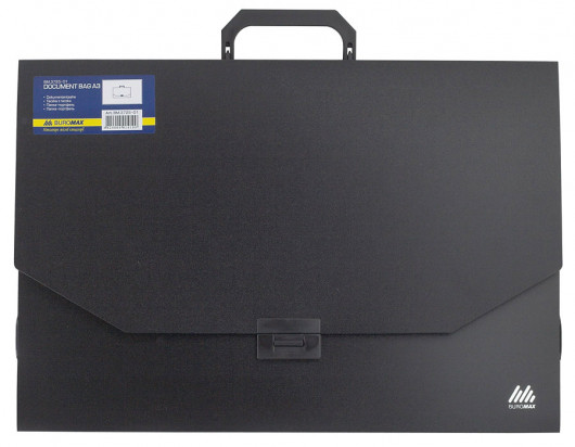 Портфель А3, 32мм., пластик с ручкой, черн. BuroMax - фото 2