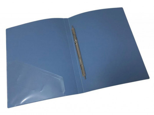 Папка зі швидкозшивачем і кишенею, корінець 18мм., 500мКм. пластик., до 150арк., син. 4Office — фото 2