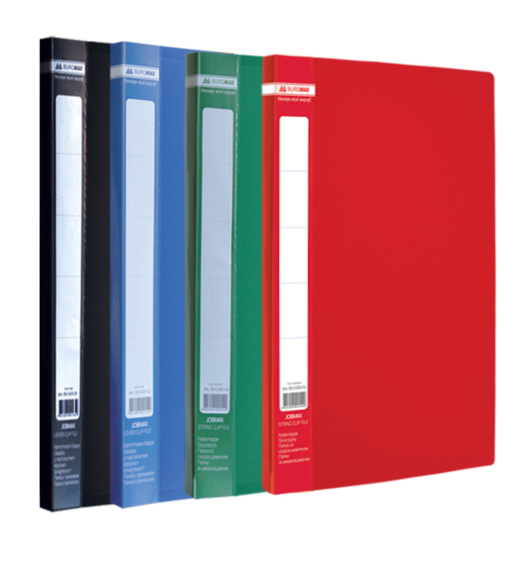 Папка с боковым прижимом JOBMAX, корешок 16мм., 450мКм пластик, до 120 лист., красн. BuroMax - фото 4