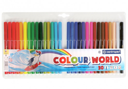 Фломастери, вентильований ковпачок, 30 кольорів., 7550, асорті Centropen — фото 5