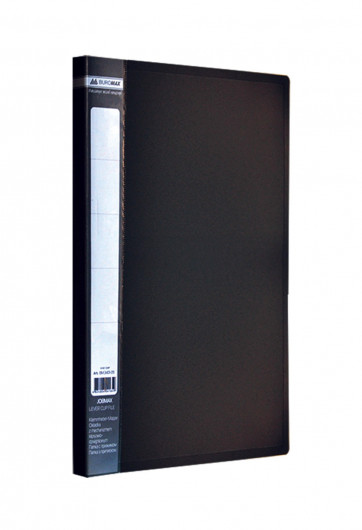 Папка с боковым прижимом JOBMAX, корешок 16мм., 450мКм пластик, до 120 лист., черн. BuroMax - фото 4